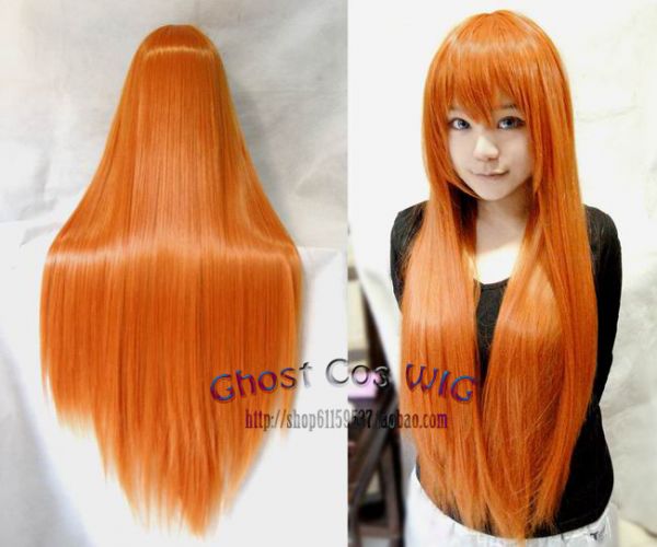 Peruca Laranja lisa 100 cm